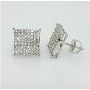 Filled Gold Over 925 Sterling Silver CZ Earrings